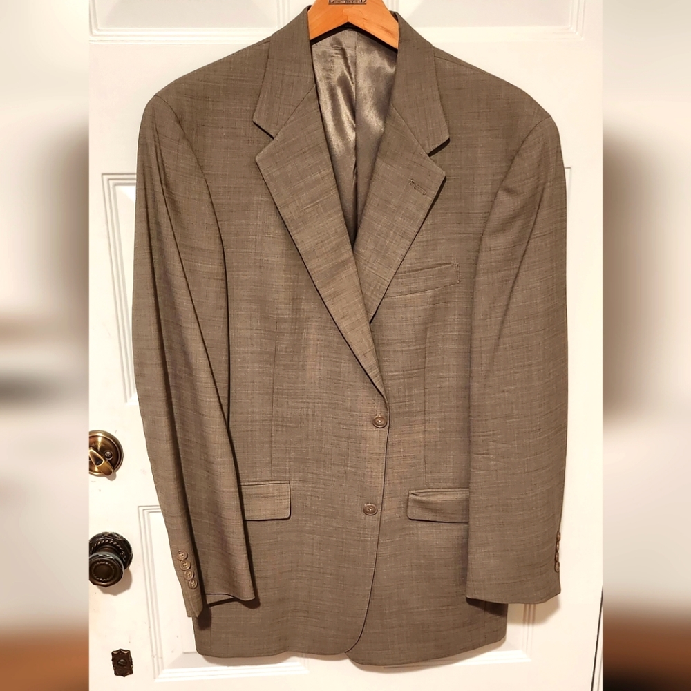 Austin Reed London Men's Two Button Suit Coat Size 42 R Tan Made in USA